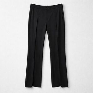AFITNE L LARGE Sophisticated Black Pleated Flare Pants